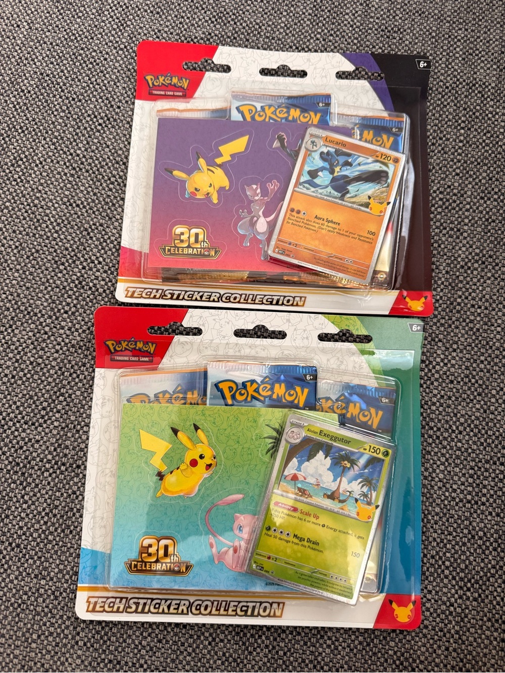 Pokemon 30th Celebration Tech Sticker Collection Lucario and Alolan Exeggutor